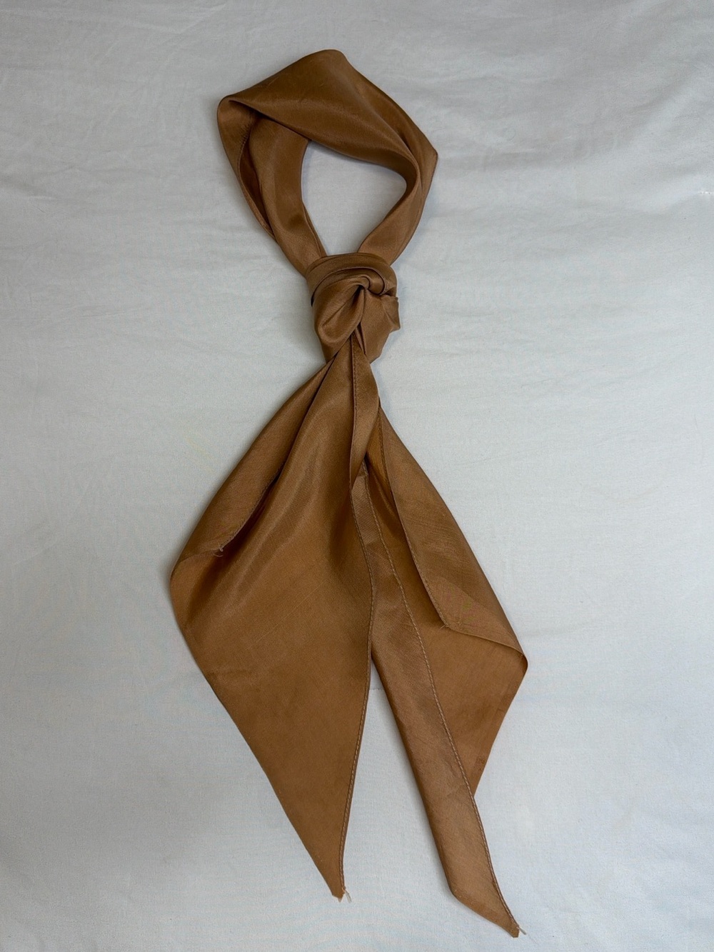 Caramel Brown Skinny Scarf Long Pointed Ends
